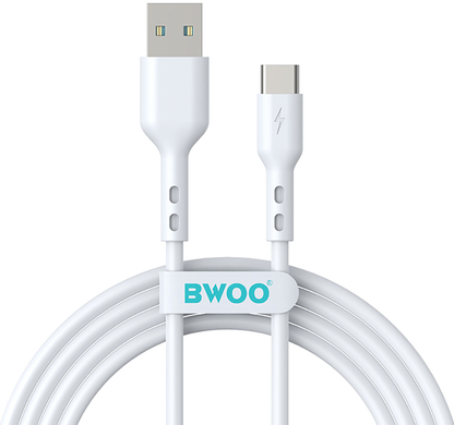 Καλώδιο Δεδομένων και Φόρτισης USB-A - USB-C BWOO X172C, 60W, 1m, Λευκό
