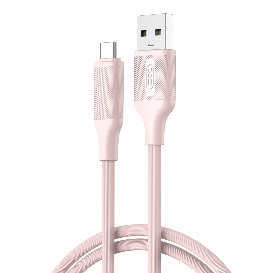 Καλώδιο Δεδομένων και Φόρτισης USB-A - USB-C XO Design NB265, 18W, 1m, Ροζ