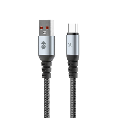 Καλώδιο Δεδομένων και Φόρτισης USB-A - USB-C Forever Braix, 18W, 1m, Μαύρο