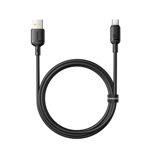Καλώδιο Δεδομένων και Φόρτισης USB-A - USB-C Baseus Silky, 100W, 1m, Μαύρο P10377703113-00