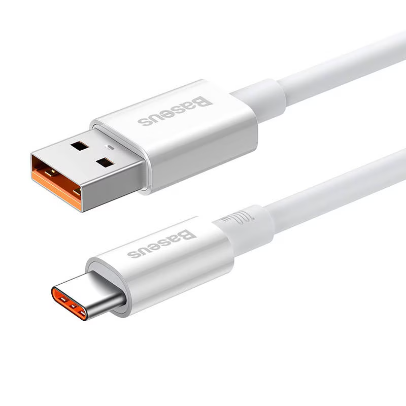 Καλώδιο Δεδομένων και Φόρτισης USB-A - USB-C Baseus Superior Series, 100W, 1m, Λευκό P10320102214-01