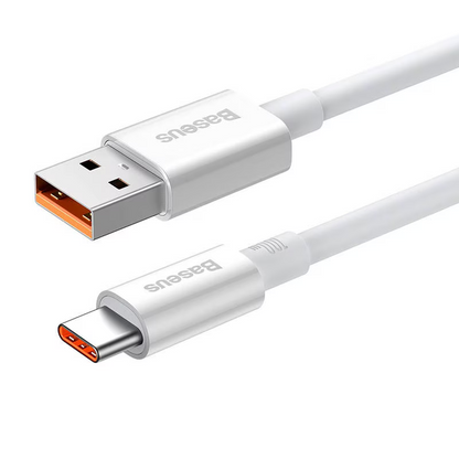 Καλώδιο Δεδομένων και Φόρτισης USB-A - USB-C Baseus Superior Series, 100W, 1m, Λευκό P10320102214-01