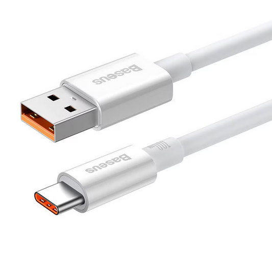 Καλώδιο Δεδομένων και Φόρτισης USB-A - USB-C Baseus Superior Series, 100W, 1m, Λευκό P10320102214-01