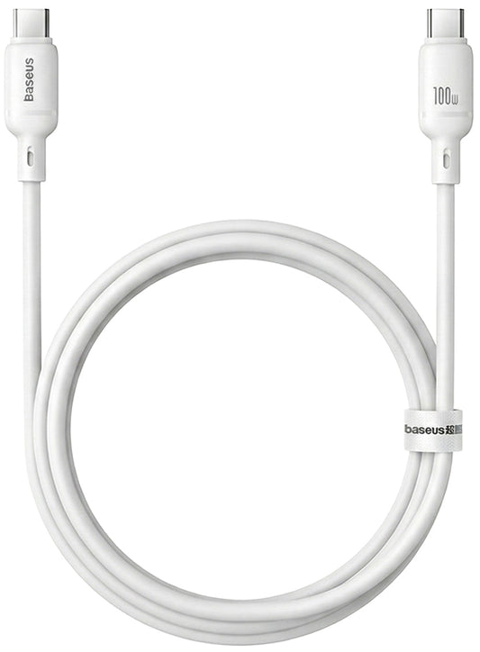Καλώδιο Δεδομένων και Φόρτισης USB-C - USB-C Baseus Silky, 100W, 1m, Λευκό P10377704213-00