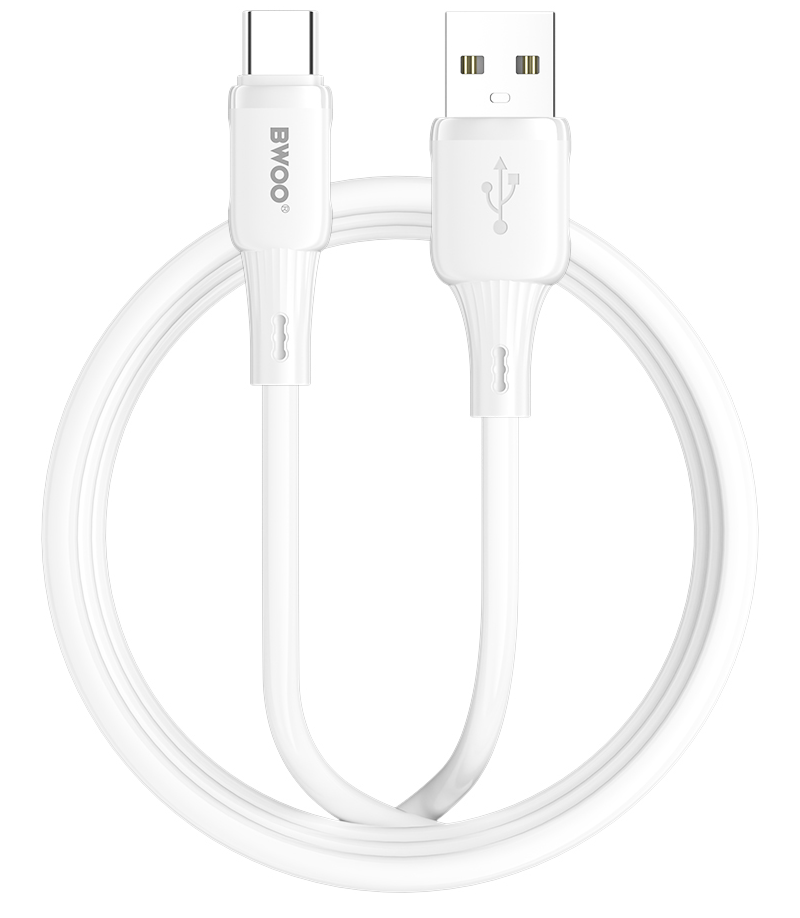 Καλώδιο Δεδομένων και Φόρτισης USB-A - USB-C BWOO X329C, 18W, 1μ, Λευκό