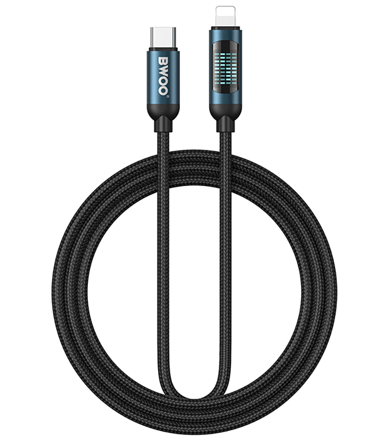 Καλώδιο Δεδομένων και Φόρτισης USB-C - Lightning BWOO X305 Display, 27W, 1μ, Μαύρο