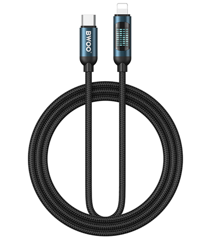 Καλώδιο Δεδομένων και Φόρτισης USB-C - Lightning BWOO X305 Display, 27W, 1μ, Μαύρο