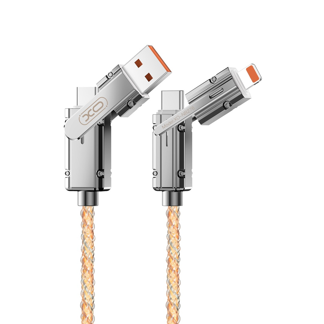 Καλώδιο Δεδομένων και Φόρτισης USB-C / USB-A - USB-C / Lightning XO Design NB276, 60W, 1m, Γκρι
