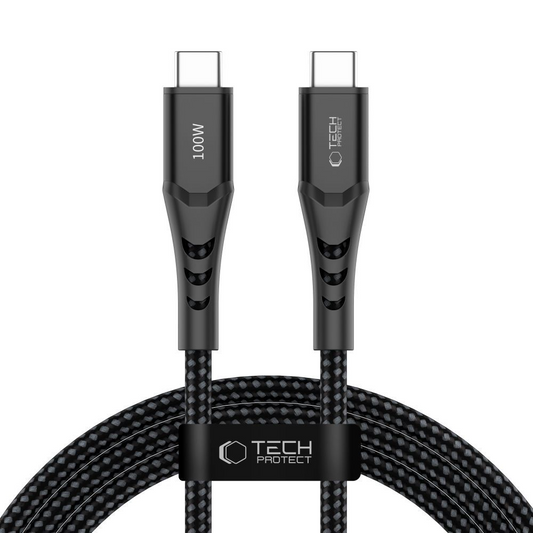 Καλώδιο Δεδομένων και Φόρτισης USB-C - USB-C Tech-Protect UB11T Ultraboost, 100W, 2m, Μαύρο