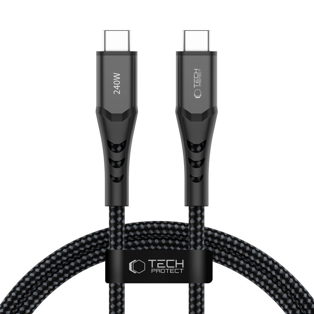 USB-C Data and Charging Cable - USB-C Tech-Protect UB11T Ultraboost, 240W, 1m, Black
