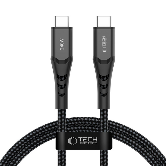 USB-C Data and Charging Cable - USB-C Tech-Protect UB11T Ultraboost, 240W, 1m, Black