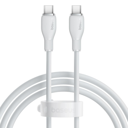 Καλώδιο Δεδομένων και Φόρτισης USB-C - USB-C Baseus Pudding, 100W, 1.2m, Λευκό P10355702221-00
