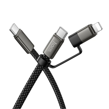 USB-C to Lightning / USB-C Data and Charging Cable HOCO X125, 60W, 1m, Black
