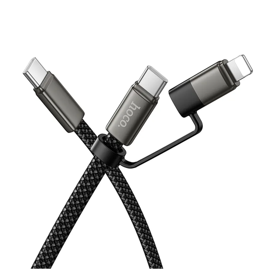 USB-C to Lightning / USB-C Data and Charging Cable HOCO X125, 60W, 1m, Black