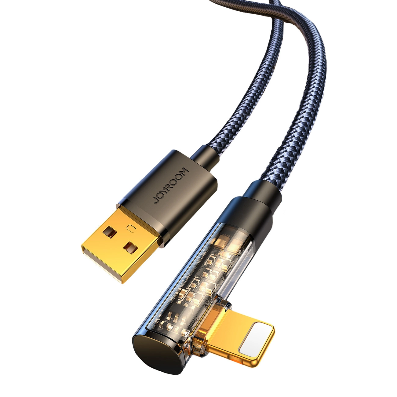 USB-A to Lightning Data and Charging Cable Joyroom S-UL012A6 Angled, 18W, 1.2m, Black