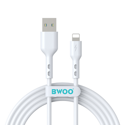 Καλώδιο Δεδομένων και Φόρτισης USB-A - Lightning BWOO BO-X172L-2M, 15W, 2μ, Λευκό