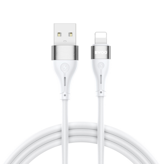 Καλώδιο Δεδομένων και Φόρτισης USB-A - Lightning BWOO X280L, 15W, 1μ, Λευκό