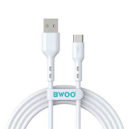 Καλώδιο Δεδομένων και Φόρτισης USB-A - USB-C BWOO BO-X172C-2M, 15W, 2μ, Λευκό