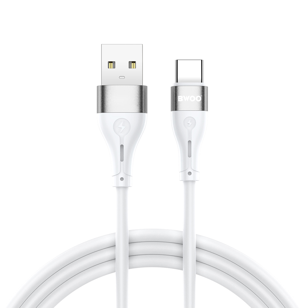 Καλώδιο Δεδομένων και Φόρτισης USB-A - USB-C BWOO X280C, 15W, 1μ, Λευκό