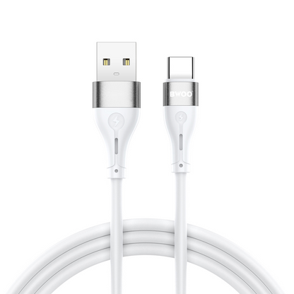 Καλώδιο Δεδομένων και Φόρτισης USB-A - USB-C BWOO X280C, 15W, 1μ, Λευκό