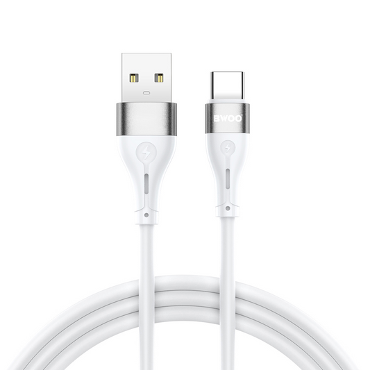 USB-A to USB-C Data and Charging Cable BWOO X280C, 15W, 1m, White