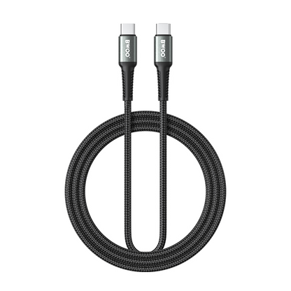 Καλώδιο Δεδομένων και Φόρτισης USB-C - USB-C BWOO BO-X288C-C, 60W, 1μ, Μαύρο
