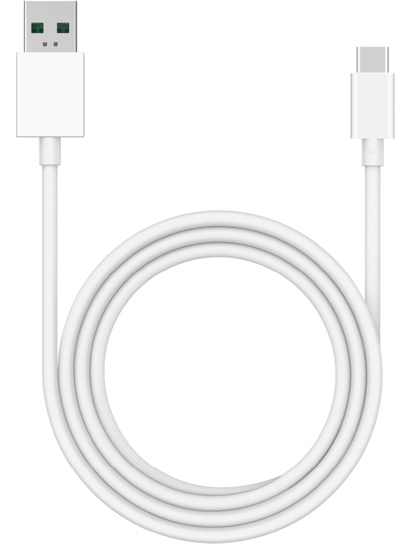 Καλώδιο Δεδομένων και Φόρτισης USB-A - USB-C Oppo DL129, 1μ, Λευκό 611602000006
