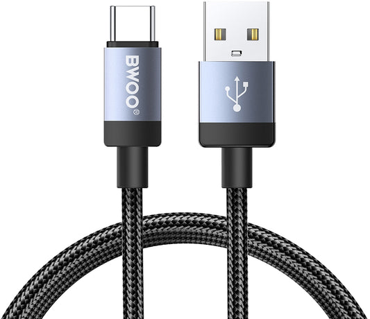 Καλώδιο Δεδομένων και Φόρτισης USB-A - USB-C BWOO BO-X401C, 18W, 1μ, Μαύρο