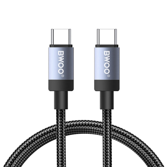 Καλώδιο Δεδομένων και Φόρτισης USB-C - USB-C BWOO BO-X401CC, 65W, 1μ, Μαύρο