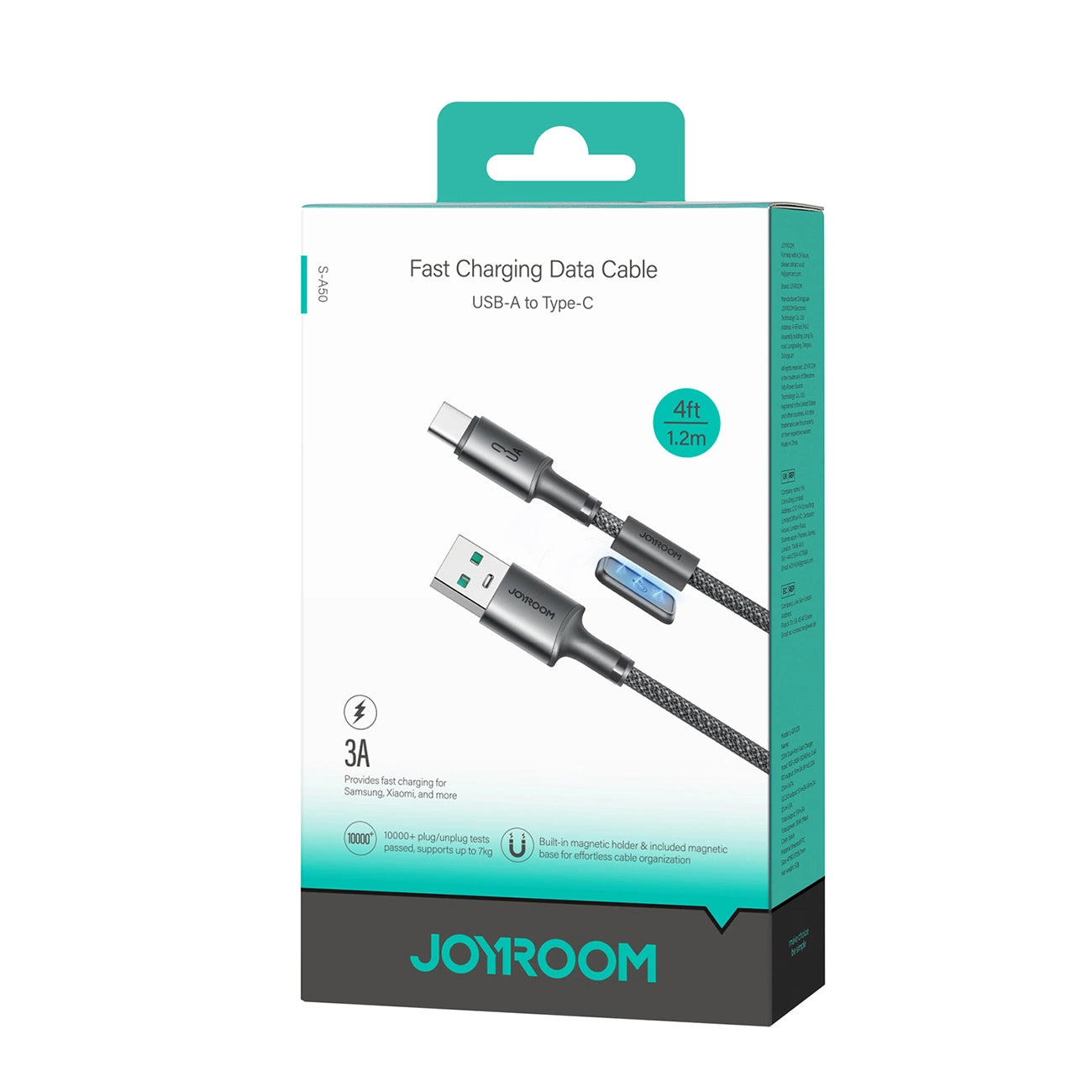 Καλώδιο Δεδομένων και Φόρτισης USB-A - USB-C Joyroom S-A50, 60W, 1.2m, Γκρι