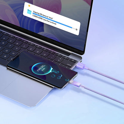Καλώδιο Δεδομένων και Φόρτισης USB-A - USB-C Baseus Explorer, 100W, 1m, Μωβ CATS010405