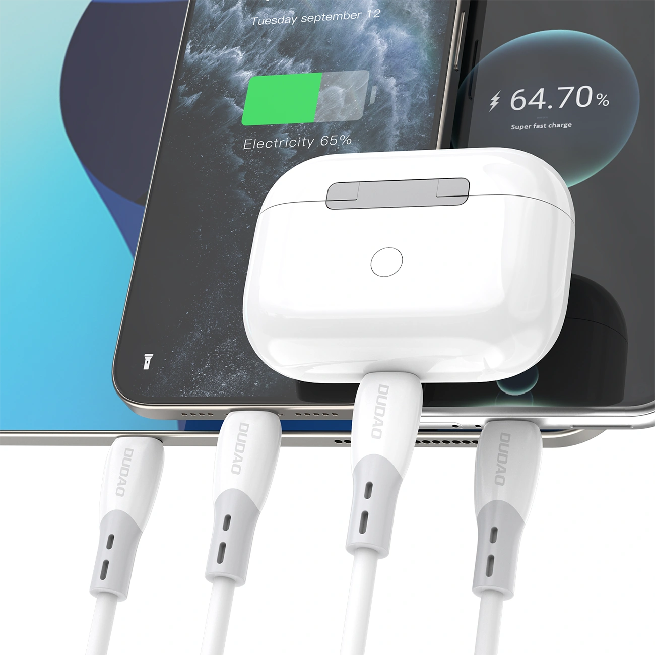Καλώδιο Δεδομένων και Φόρτισης USB-C - USB-C Dudao L25SC, 60W, 1m, Λευκό