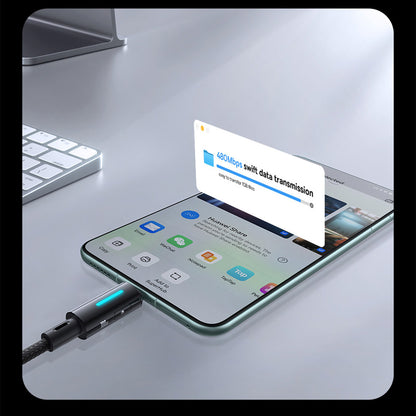 Καλώδιο Δεδομένων και Φόρτισης USB-A - USB-C Baseus Lit Button Control, 100W, 2m, Μαύρο P10379002121-01