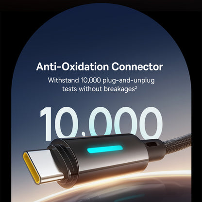 Καλώδιο Δεδομένων και Φόρτισης USB-A - USB-C Baseus Lit Button Control, 100W, 2m, Μαύρο P10379002121-01