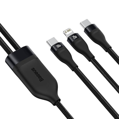Καλώδιο Δεδομένων και Φόρτισης USB-C - Lightning / USB-C Baseus Flash Series 2in1, 100W, 1.2m, Μαύρο CA1T2-F01