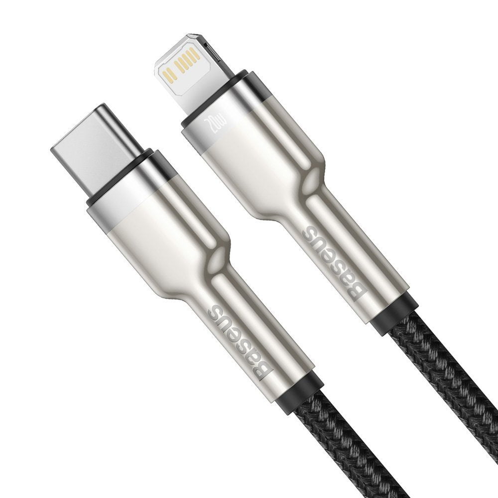 Καλώδιο Δεδομένων και Φόρτισης USB-C - Lightning Baseus Cafule Metal Series, 20W, 2m, Μαύρο CATLJK-B01