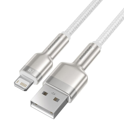 Καλώδιο Δεδομένων και Φόρτισης USB-A - Lightning Baseus Cafule Metal Series, 18W, 2m, Λευκό CALJK-B02