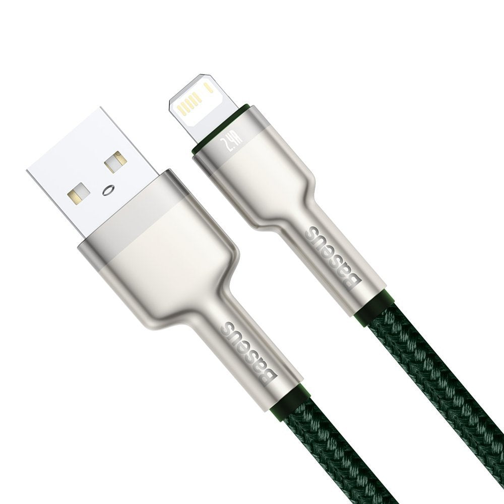 Καλώδιο Δεδομένων και Φόρτισης USB-A - Lightning Baseus Cafule Metal Series, 18W, 2m, Πράσινο CALJK-B06