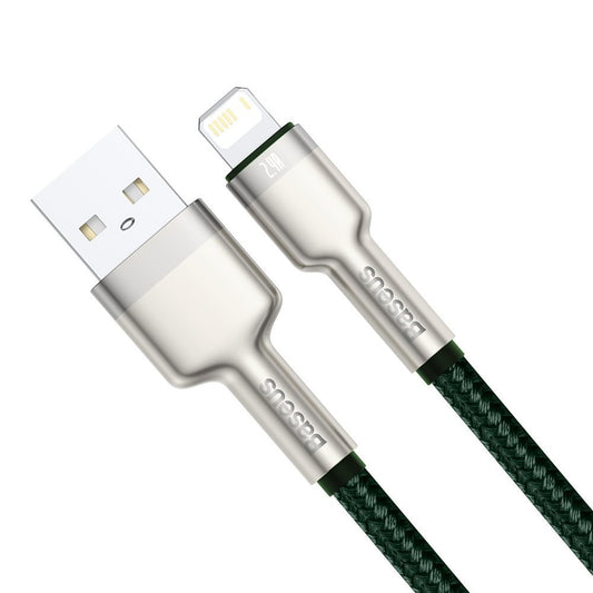 Καλώδιο Δεδομένων και Φόρτισης USB-A - Lightning Baseus Cafule Metal Series, 18W, 2m, Πράσινο CALJK-B06