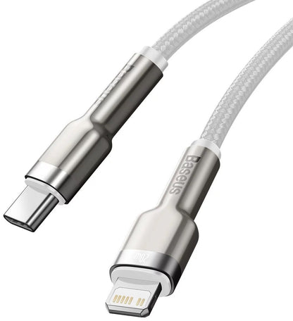 Καλώδιο Δεδομένων και Φόρτισης USB-C - Lightning Baseus Cafule Metal Series, 20W, 2m, Λευκό CATLJK-B02