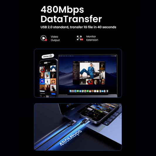 Καλώδιο Δεδομένων και Φόρτισης USB-C - USB-C UGREEN L513, 240W, 1m, Μαύρο