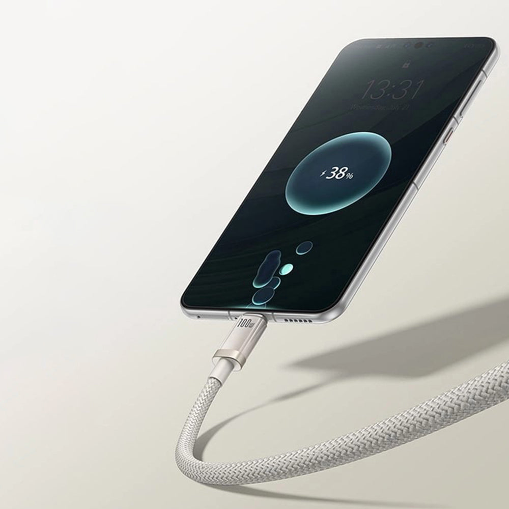 Καλώδιο Δεδομένων και Φόρτισης USB-A - USB-C Baseus Titanium, 100W, 1m, Ασημί P10378102G21-00