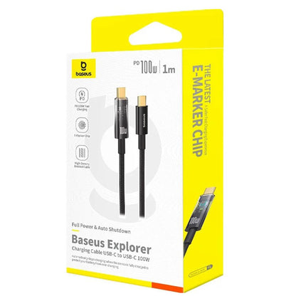 Καλώδιο Δεδομένων και Φόρτισης USB-C - USB-C Baseus Explorer, 100W, 1m, Μαύρο P10319703111-00