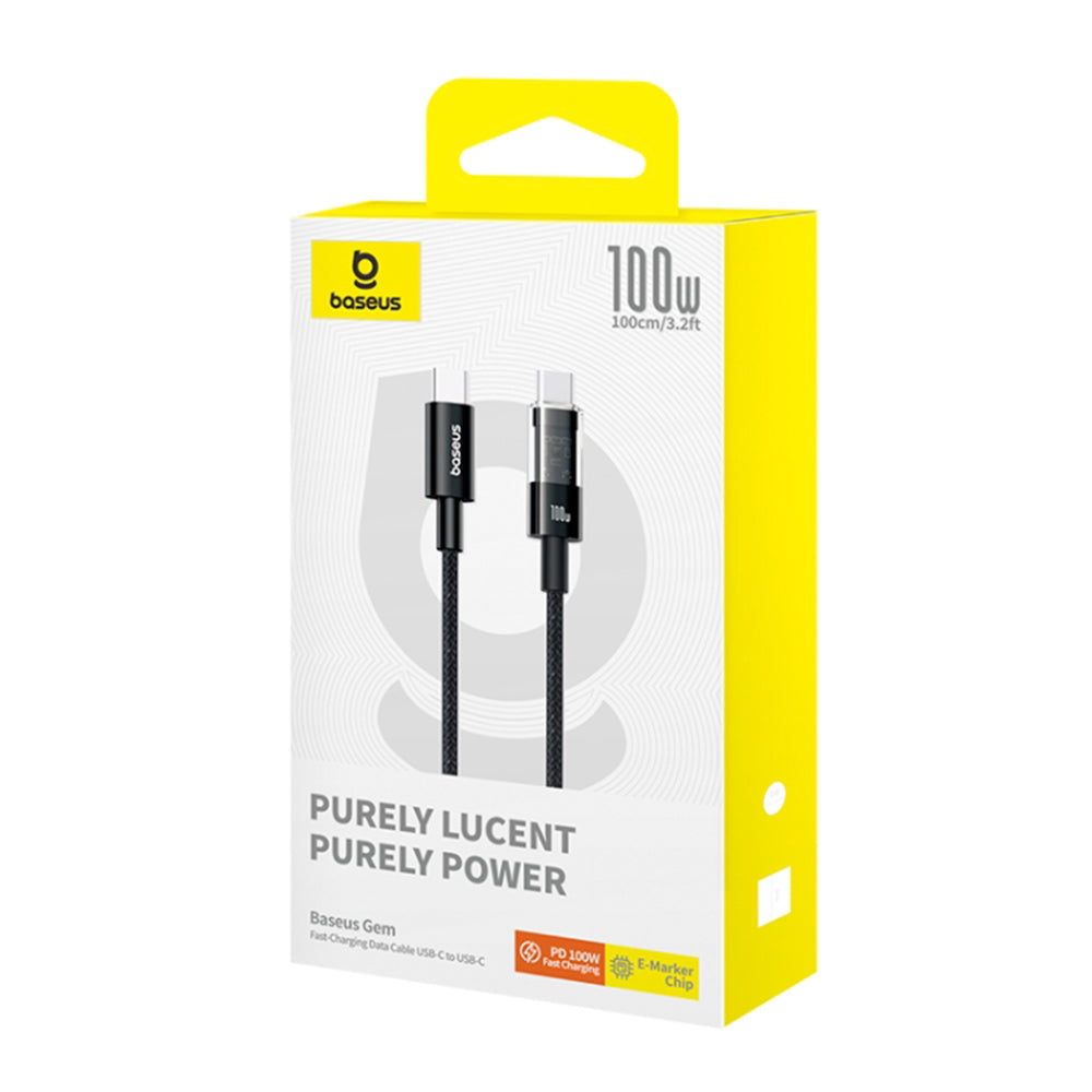 Καλώδιο Δεδομένων και Φόρτισης USB-C - USB-C Baseus Gem, 100W, 1m, Μαύρο P10373000111-00
