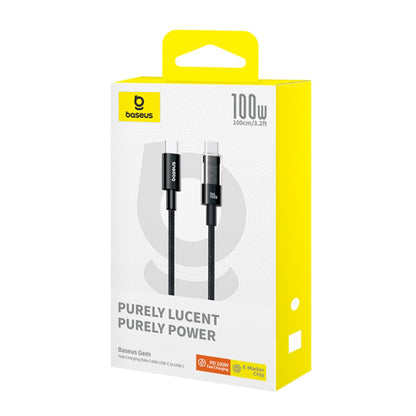 Καλώδιο Δεδομένων και Φόρτισης USB-C - USB-C Baseus Gem, 100W, 1m, Μαύρο P10373000111-00