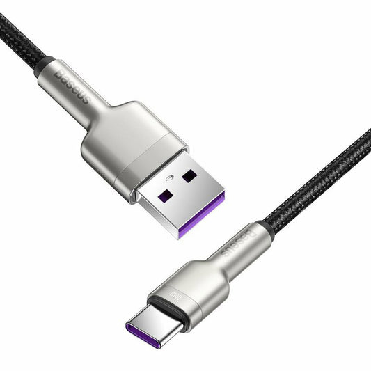 Καλώδιο Δεδομένων και Φόρτισης USB-A - USB-C Baseus Cafule Metal Series, 66W, 0.25m, Μαύρο CAKF000001