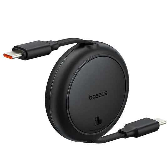 Καλώδιο Δεδομένων και Φόρτισης USB-C - USB-C Baseus Free2Pull Mini Retractable, 60W, 1m, Μαύρο P10364500111-01