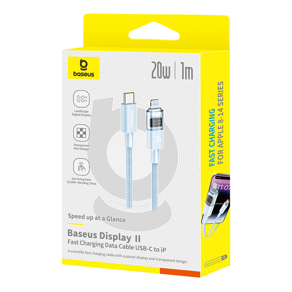 Καλώδιο Δεδομένων και Φόρτισης USB-C - USB-C Baseus Display 2, 100W, 1m, Μπλε P10382702311-00