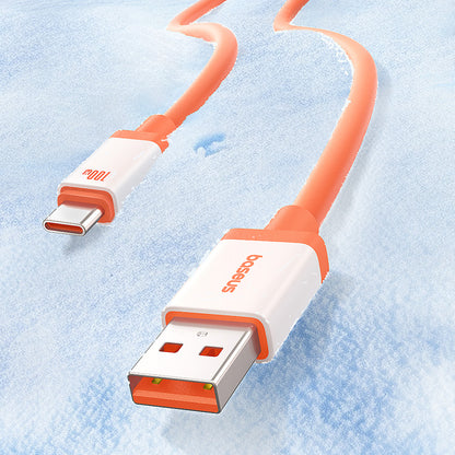 USB-A to USB-C Data and Charging Cable Baseus Zero Degree Series, 100W, 2m, Red