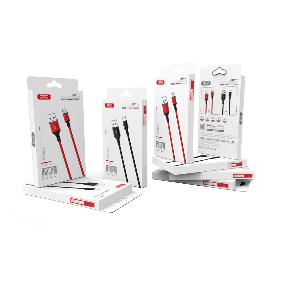 Καλώδιο Δεδομένων και Φόρτισης USB-A - USB-C XO Design NB143, 18W, 1m, Μαύρο